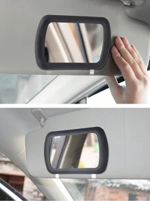 1pc HD Car Sun Visor Vanity Mirror For Both Driver And Passenger Sides, Universal For Most Cars - Black - View 4