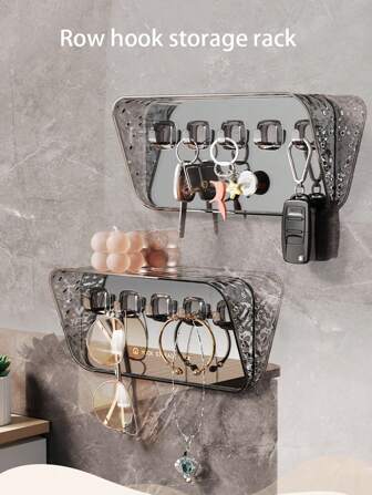 1pc Wall-Mounted Adhesive Hook For Doors Or Walls Home Bathroom Decor Bathroom Organizer Fall Decor Back To School