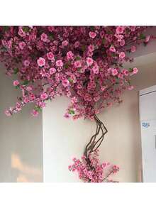 1 set Decoración artificial rama de flor de durazno rosa, flor falsa decorativa para el hogar de 65cm, árbol de flor de durazno de adorno para la decoración de bodas, paisajismo de fiestas, decoración del hogar, adornos de muebles, decoración de fiestas de festivales - Multicolor - Ver 3