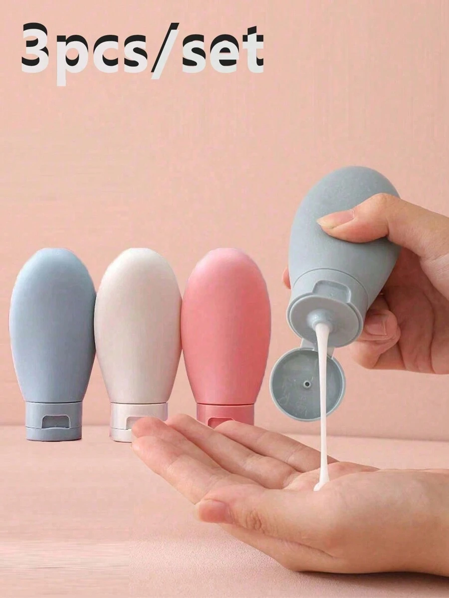 Set de bouteilles de voyage en silicone souples et rechargeables - étanches et compressibles pour le shampooing, les lotions et les articles de toilette - parfait pour les bagages cabine et les déplacements, set de bouteilles de voyage, contenants cosmétiques vides rechargeables pour shampooing, gel douche, bouteilles de voyage pour lotions, sous-bouteilles compressibles de 60 ml, essentiels de voyage, vacances, fournitures scolaires