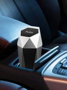 Press-Type Car Trash Can With Lid - 1pc, Mini Car Interior Accessory, Leak-Proof Trash Can, Multi-Purpose Storage Box And Organizer, Suitable For Car, Home, Office. Trash Bags Are Not Included And Need To Be Purchased Separately.