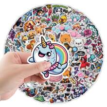 100 Cái/gói Hoạt Hình Hình Cáo Cá Voi Kỳ Lân Chống Nước DIY Sáng Tạo Hình Dán Doodle, Guitar Ván Trượt Chai Nước Ốp Lưng Mũ Bảo Hiểm Ván Trượt Tuyết Vỏ Điện Thoại Laptop Cửa Tủ Lạnh Hành Lý Hình Dán Graffiti - Nhiều màu - Xem 6