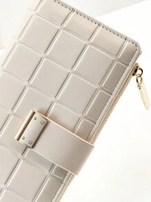 MINGYOU Fang Huangzhi Cataramă rafinată Fermoar PU pentru femei Suport card multifuncțional de mare capacitate Dulce și drăguț Moda tânără Simplu ușor de transportat pentru femei Portofel Poșetă Portofel Portofel lung