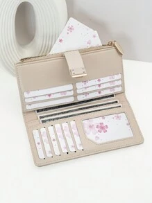 MINGYOU Fang Huangzhi Cataramă rafinată Fermoar PU pentru femei Suport card multifuncțional de mare capacitate Dulce și drăguț Moda tânără Simplu ușor de transportat pentru femei Portofel Poșetă Portofel Portofel lung