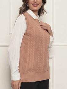 Women Knit Tops - Màu Khaki - Xem 4