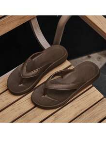Women's Fashion Thong Sandals, Non-Slip Solid Color Flip Flops, Beach & Vacation Slippers