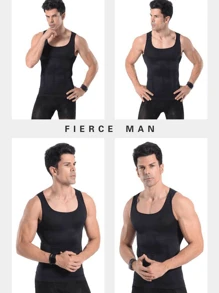 2pcs Men's Seamless Breathable Slimming Compression Undershirt Tank Top For Multiple Occasions