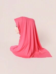 1pc Solid Color Modal Long Scarf Women Hijab, Classic All-Match Versatile Plain Headscarf - Multicolor - View 11