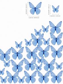 72pcs/Box Cupcake Decorations Blue Crystal Butterflies Wafer Paper, Birthday Party Supplies - Blue - View 3