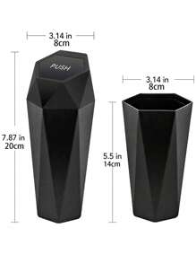 Press-Type Car Trash Can With Lid - 1pc, Mini Car Interior Accessory, Leak-Proof Trash Can, Multi-Purpose Storage Box And Organizer, Suitable For Car, Home, Office. Trash Bags Are Not Included And Need To Be Purchased Separately.