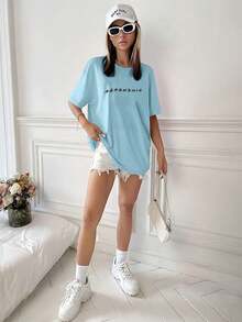 Women T-Shirts - Màu xanh nhạt - Xem 3