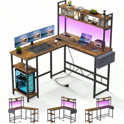 Devoko White Height Adjustable Desk 160 X 75 Cm Electrically Adjustable L-Shaped Desk With Memory Control, Ergonomic Game Table With Cup Holder, Hook.