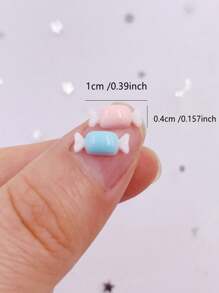 50 piezas Figuras de resina Kawaii coloridas y lindas de caramelo en miniatura, piedras planas para arte, aplicaciones DIY, manualidades de scrapbooking, decoración y accesorios de joyería