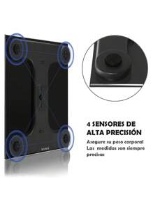 Báscula Digital Inteligente De Cristal Templado Hasta 180 Kg Cuadrada - Negro - Ver 9