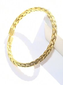 1 Đồng Hồ Thép Không Gỉ Xoắn Vòng Đeo Tay Cho Người Đàn Ông Và Phụ Nữ Ngày Cha Tặng Vòng Bít Lắc Tay Cho Bố - Cổ tay áo - Xem 3