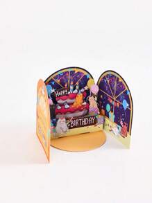 1 Thiệp Bật Lên Hình Mèo Vui Nhộn, Thiệp Chúc Mừng Họa Tiết Mèo, Thiệp Chúc Mừng Sinh Nhật, Quà Tặng Sinh Nhật Vui Nhộn, Thiệp Bật Lên Sinh Nhật - Nhiều màu - Xem 7