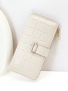 MINGYOU Fang Huangzhi Cataramă rafinată Fermoar PU pentru femei Suport card multifuncțional de mare capacitate Dulce și drăguț Moda tânără Simplu ușor de transportat pentru femei Portofel Poșetă Portofel Portofel lung