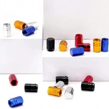 4入組金屬輪胎氣門帽，汽車競賽用品