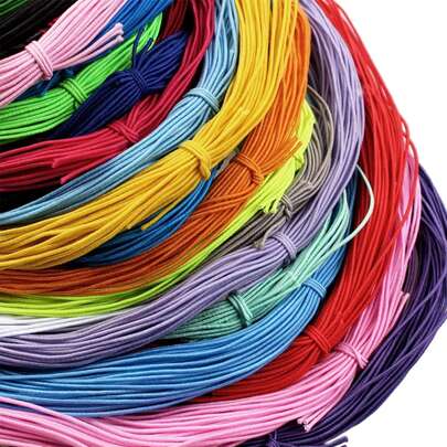 0.8mm 23M Braided Elastic Cord Beading Threads Stretch String Fabric Crafting Cords For Jewelry Making 10 Colors