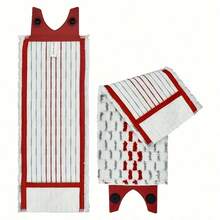 1pc Replacement Pad For Ultramat Mop, Highly Effective And Washable, Easy To Assemble, Dust Removal And Cleaning Accessory - Red and White - View 4