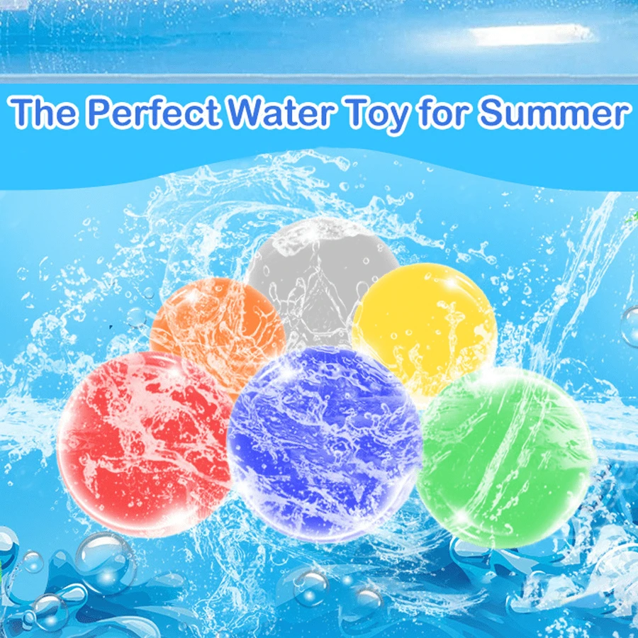 4 piezas Pelotas de agua de hebilla de silicona para jugar en el agua en verano para niños (color aleatorio) - Multicolor - Ver 1