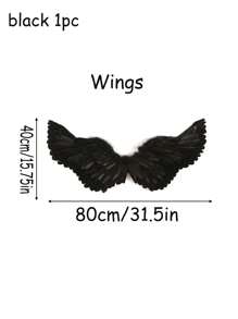 2PCS Halloween Angel Wings/Demonic Wings Set, Feather Props, Suitable For Party Decoration, Dance Events, Performances, Fashion Magazine Shoots, Model Parades And Various Holiday Role-Playing Props (Made Of Natural Feathers)