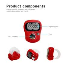 1 Peça Mini Contador eletrônico de dedos LED, Anel Portátil de Contagem de Contas Budistas, Manual e Preciso