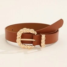 1入組時尚女士繩帶腰帶帶針扣飾適用於牛仔褲