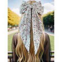 3pcs Women Big Bow Barrettes Girl's Satin Hair Clips Long Ribbon Hair Pins Accessories For Party, Bow Hair Clips Hair Bows For Women, Hairpin Hair Bow With Long Tail, Hair Accessories For Girl,School Valentine's Day,Hair Barrettes Claw Clips - White - View 5