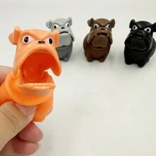 1 pieza - Juguete creativo para aliviar el estrés, juguete de desahogo de cabeza de perro feliz o cabeza de perro enojado, juguete en forma de perro elástico - Marrón - Ver 7