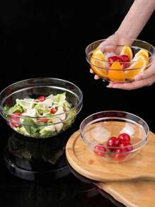 1 pièce bol à salade en acrylique transparent, bol à eau et sucre circulaire en plastique anti-chute à usage commercial, bol en plastique, bol à fruits et légumes, tasse à laver à la main en PC, bol à salade anti-chute, bol à fruits lotus, seau à fruits, légumes, bol à thé en plastique, bol circulaire, bol de service à salade pour cuisines, fêtes, vacances et célébrations, service, réutilisable, petits bols à dessert pour la préparation de la cuisine, le dessert, les trempettes et les bonbons ou les bols à noix, cuisine, cadeau de Noël