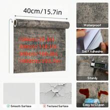 1 Roll Old Weathered Concrete Wallpaper Peel And Stick Industrial Wallpaper For Bedroom Living Room Bathroom Wide Concrete Contact Paper For Walls Removable Adhesive Cement Vinyl Wallpaper15.7inX393.7/196.8/118.1/39.3in