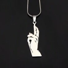 1pc  Gojo Silver Cartoon Creative Stainless Steel Chain Cute Infinite Void Necklace Pendant Halloween