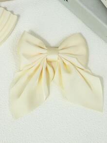 2入組女士純色優雅蝴蝶結發夾，適用於日常使用，是理想的禮物選擇 - 彩色 - 查看 4