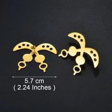 1Pair African Ancient Cultural Symbol Stud Earrings Stainless Steel Akofena Adinkra Gye Nyame Sankofa Jewelry