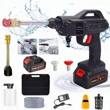 48v Pistola Inalámbrica Hidrolavadora Portátil Batería Litio - Negro - Ver 2