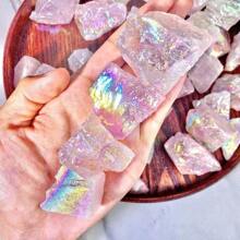 Đá thô Aura Rose Quartz 50g/100g/200g, tinh thể tự nhiên, dùng làm mẫu đá khoáng, đá khuếch tán, làm đồ trang sức, trang trí nhà cửa, năng lượng tâm linh, thiền định, đá may mắn. - Hồng - Xem 11