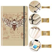 1本筆記本/日記本，月亮日記，女巫筆記本，女巫送禮物，帶有月亮和蚱蜢的巫術筆記本 - 橘色 - 查看 3