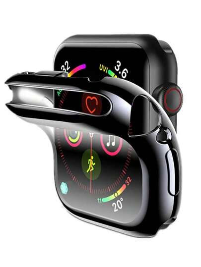 1个男女通用高清超薄TPU全包覆保护壳，防震休闲屏幕保护膜，兼容 38/40/41/42/44/45/46/49mm系列Ultra/SE/11/10/9/8/7/6/5/4/3/2/1，智能手表配件