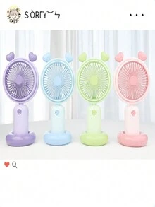 1pc New Style Star Handheld Fan With Night Light, USB Rechargeable Portable Fan For Summer Students - A - View 1