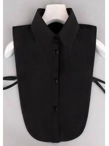 Women's Fake Collar Detachable Collar Shirt - 黑色 - 查看 4