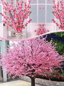 1 set Decoración artificial rama de flor de durazno rosa, flor falsa decorativa para el hogar de 65cm, árbol de flor de durazno de adorno para la decoración de bodas, paisajismo de fiestas, decoración del hogar, adornos de muebles, decoración de fiestas de festivales - Multicolor - Ver 1