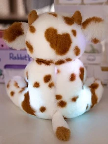 20cm/7.8英寸發光坐牛卡通毛絨玩具，柔軟的黑白奶牛棕色動物玩偶裝飾擺件，可作為嬰兒壓神器，兒童玩具，生日禮物和臥室裝飾用品（不含電池） - 彩色 - 查看 8