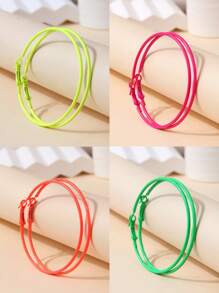 1 par de aros de aro de color fluorescente simple y de moda personalizados para mujeres