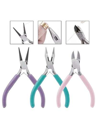 1pc/3pcs Jewelry Making Tool Pliers Set, Used For Wire Wrapping And Beading Crafts In Jewelry Making