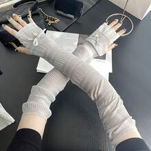 1只女士蕾絲防曬透氣臂套,夏季騎行薄款冰涼手套 - 彩色 - 查看 12