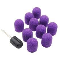 Easy Nail 10 Pcs Purple Nail Sanding Caps With Bit Nail Drill Bits For Foot File Callus Remover, Manicure Pedicure Nail Polisher #80 #120 #180 - Multicolor - View 4