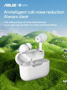 ASUS ASus Wireless Earphones With Mic Charging Bay Headset White Earbuds Long Battery Stereo On-Ear Headphones Touch For IOS/Apple/ Gifts