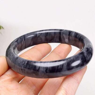 流行玉手镯，女性新时尚珠宝礼物（天然玉石表面可能有矿物斑点或杂质，这是正常现象！）