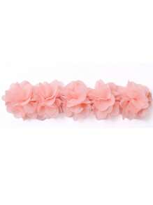 3pcs/Set Solid Color Chiffon Floral Baby Headbands, Suitable For All Seasons - White - View 4